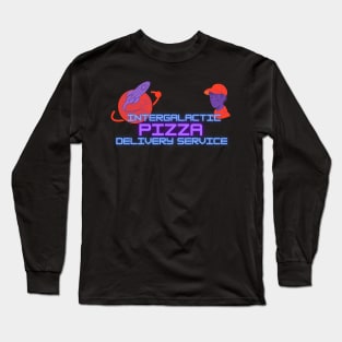 Intergalactic Pizza Delivery Stars Vintage Planet Long Sleeve T-Shirt